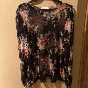 See-Through Floral Top